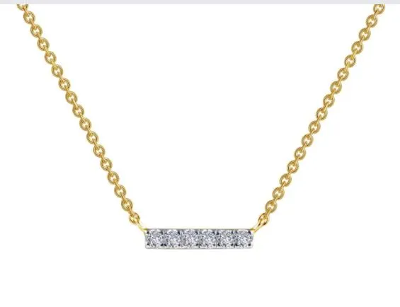 0.09 CTW Dainty Bar Necklace