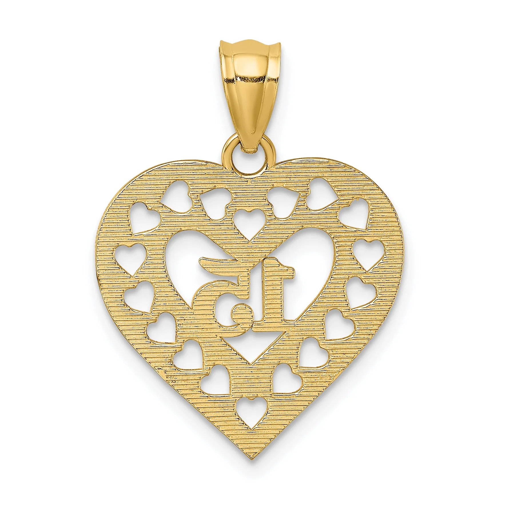 14k Yellow Gold #15 Cut-out Heart Pendant