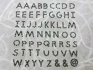 240 Pcs Self Adhesive Black Letter Diamond Rhinestone DIY Stickers