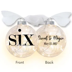 6th Wedding Anniversary Lighted Christmas Ornament