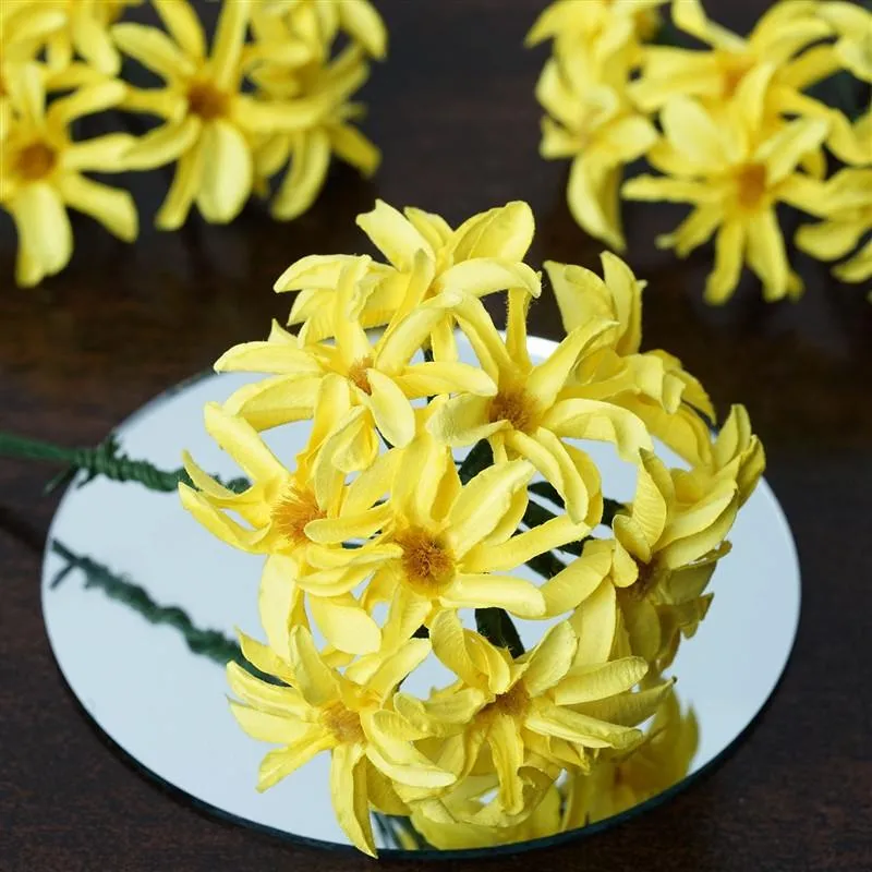 72 Poly Yellow Hybrid Paper Craft Lily Flowers Corsage and Boutonniere Wedding Home Craft Decor