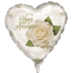 9" Petals/Pearls Anniversary Mylar Balloon