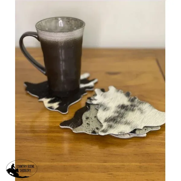 A7168BL - 100%Hide & Leather Coasters