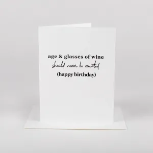 Age & Wine Birthday Card