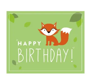 Andaz Press 8.5 x 11 Woodland Friends Happy Birthday Fox Party Sign