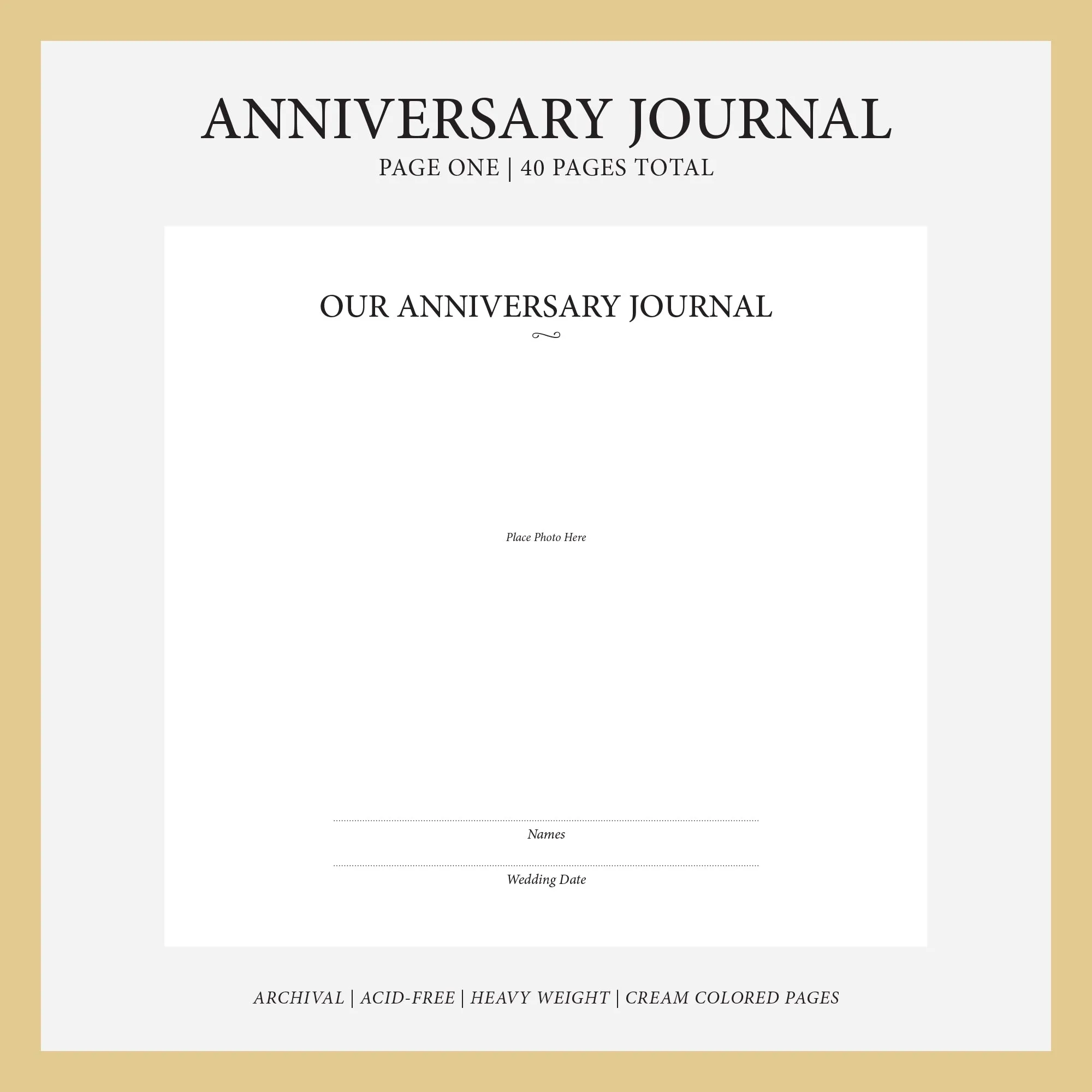 Anniversary Journal | Cover: Misty Blue Silk | Available Personalized