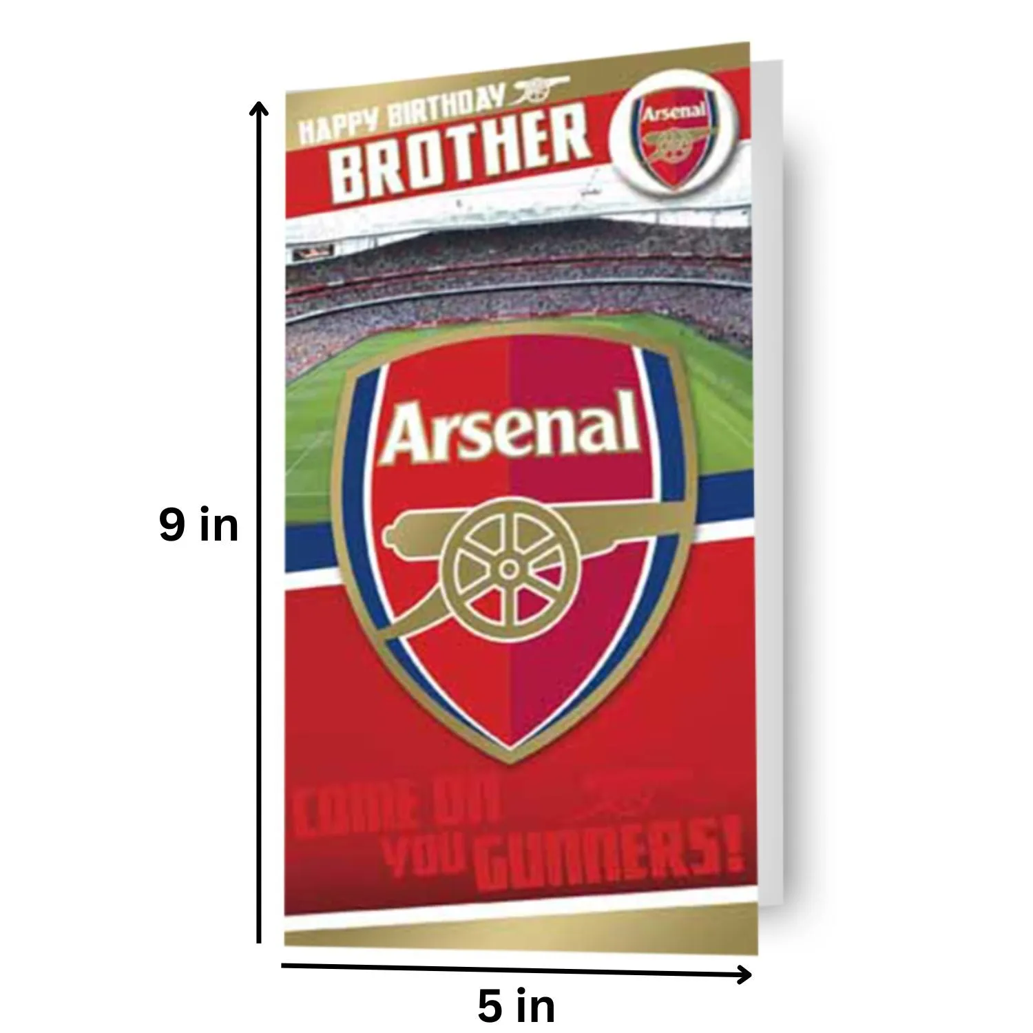 Arsenal FC 'Brother' Birthday Card With Badge