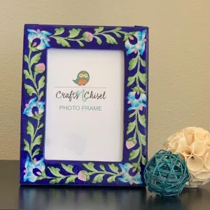 Blue Pottery Photo Frame 9 Inches - Home Decor - Decorative Gift item