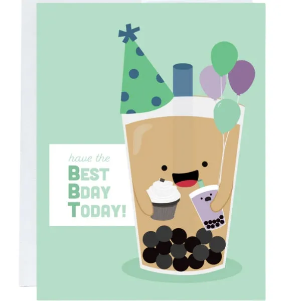 Bubble Tea Birthday Card