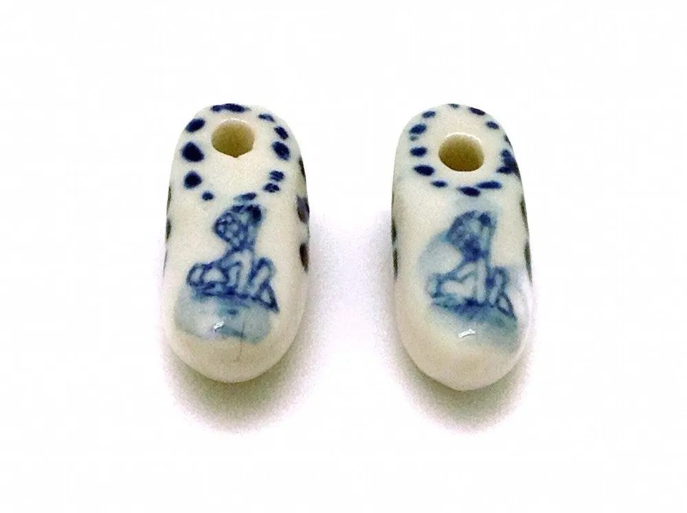 Ceramic Dutch Wooden Shoe Pair for beads