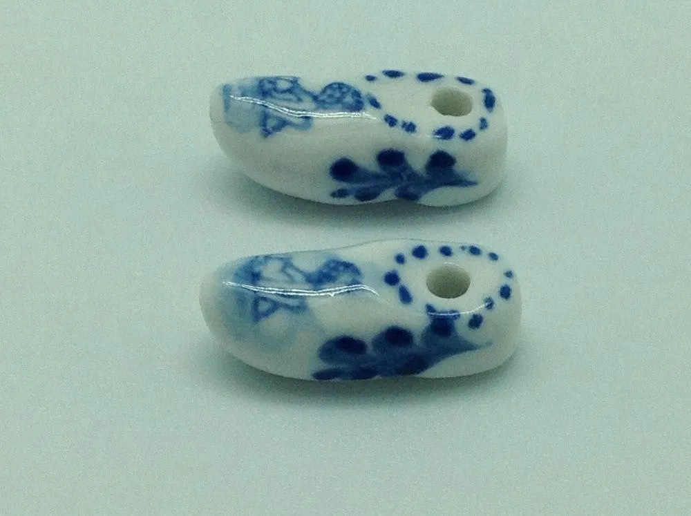 Ceramic Dutch Wooden Shoe Pair for beads