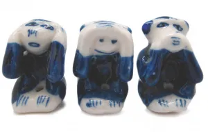 Ceramic Porcelain Delft Blue Monkey