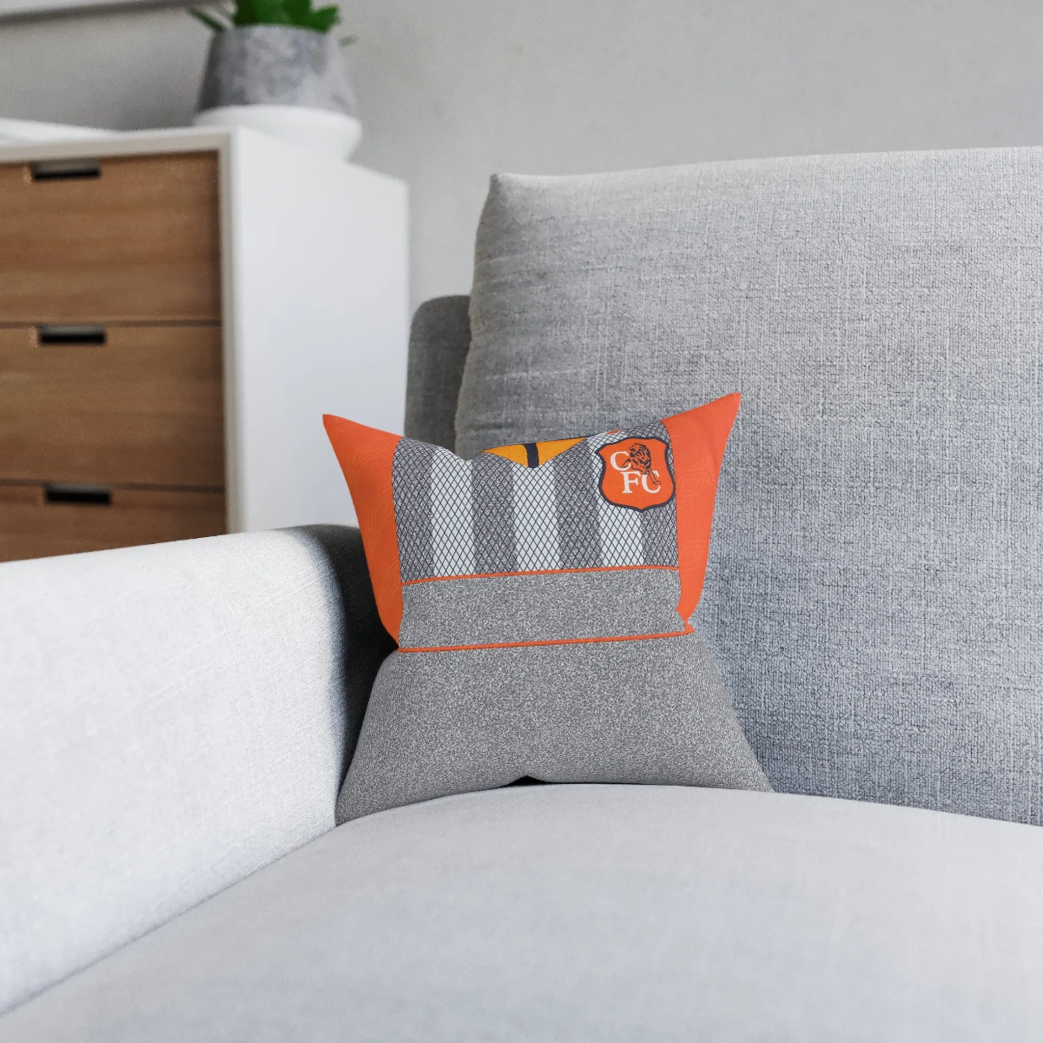 Chelsea Retro Grey Kit Square Pillow