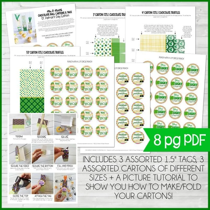 Chocolate Truffle Cartons & Tags {ST. PATRICK'S DAY} PRINTABLE