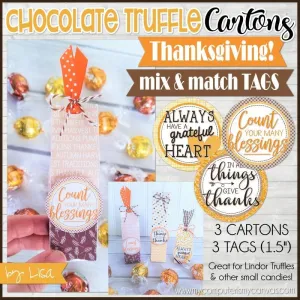 Chocolate Truffle Cartons & Tags {THANKSGIVING} PRINTABLE