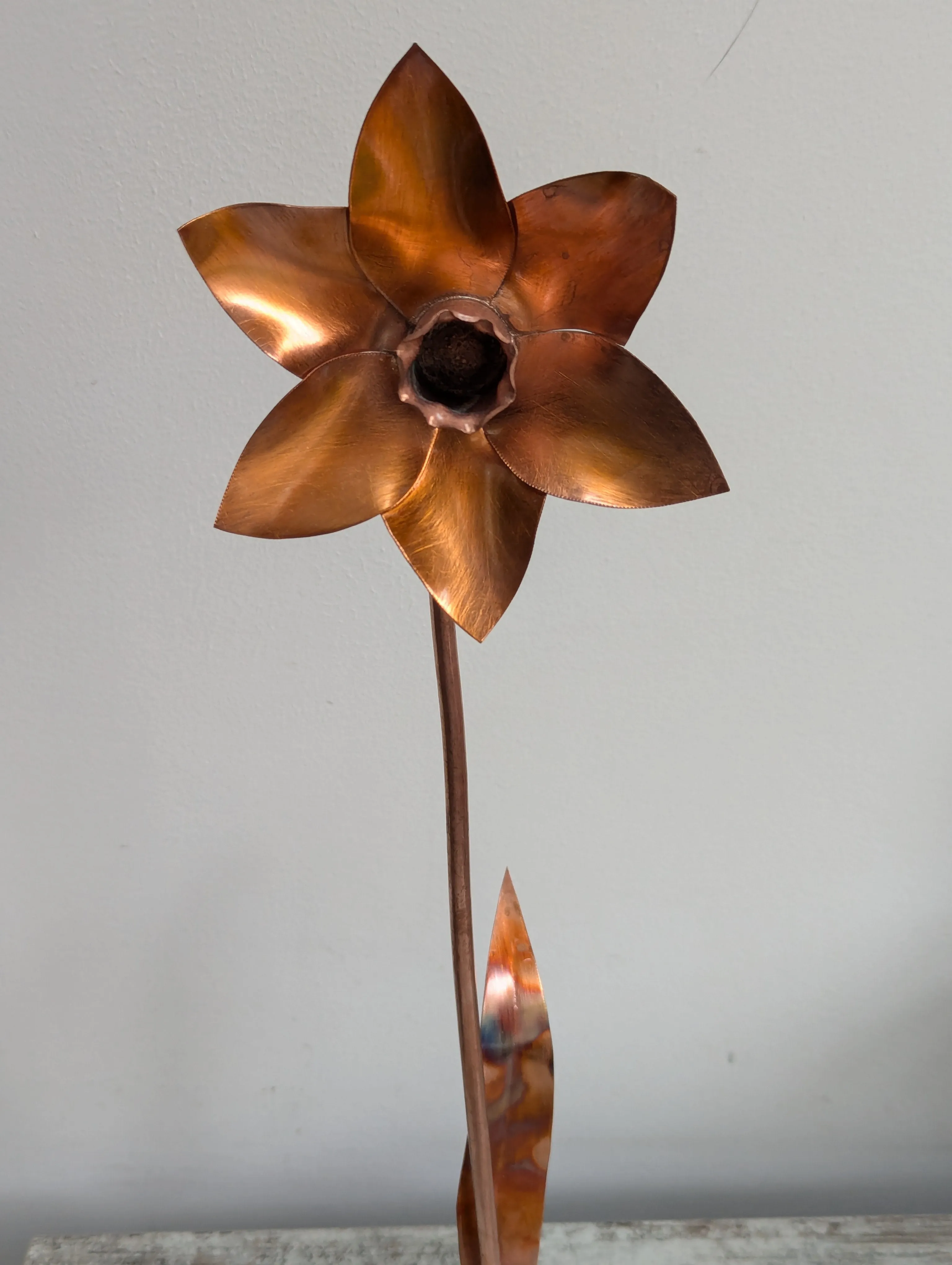 Copper daffodil home decoration gift - Personalised