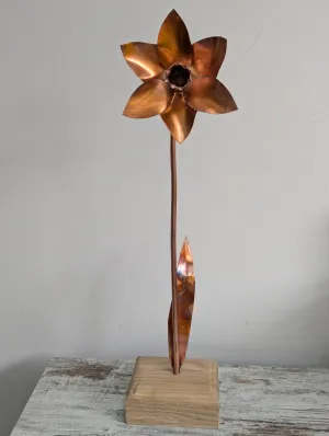 Copper daffodil home decoration gift - Personalised