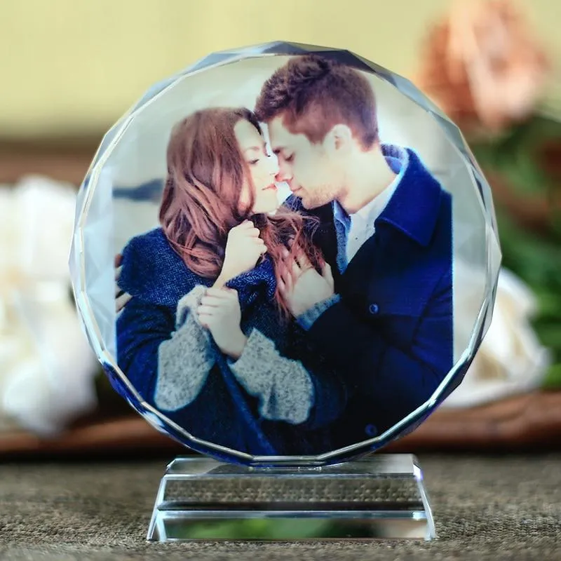 Custom Laser Engraved Crystal Photo Frame Best Christmas Gift For Grandparent, Grandma and Great Grandma