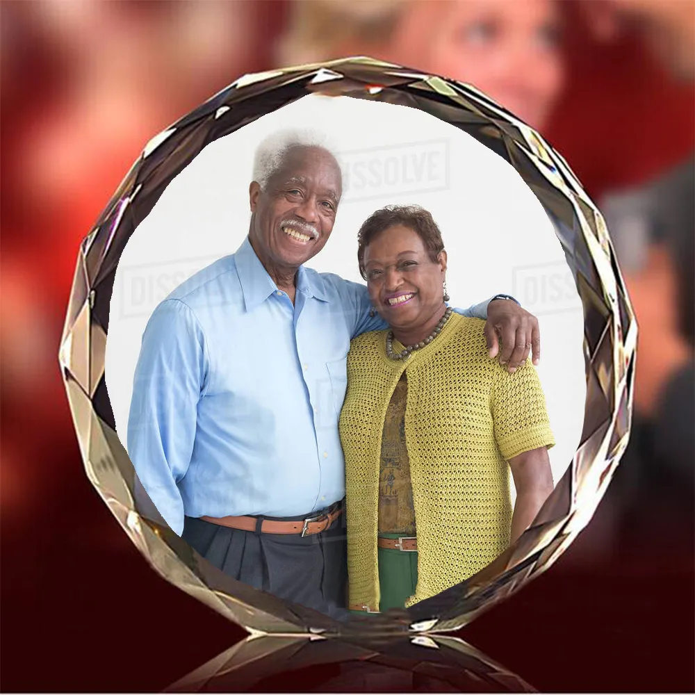 Custom Laser Engraved Crystal Photo Frame Best Christmas Gift For Grandparent, Grandma and Great Grandma