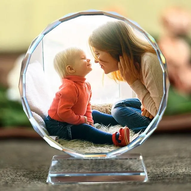 Custom Laser Engraved Crystal Photo Frame Best Christmas Gift For Grandparent, Grandma and Great Grandma