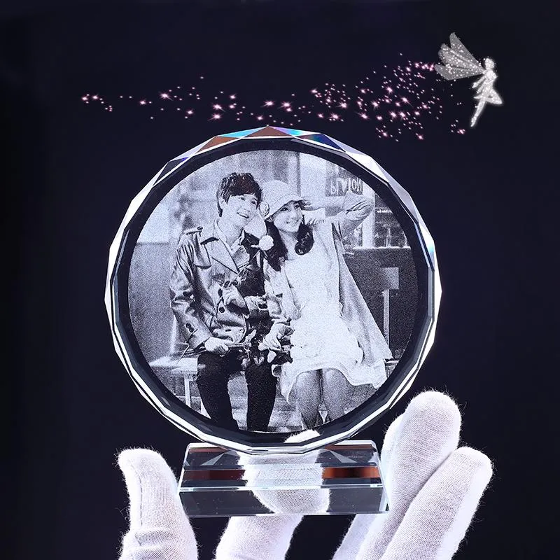 Custom Laser Engraved Crystal Photo Frame Best Christmas Gift For Grandparent, Grandma and Great Grandma