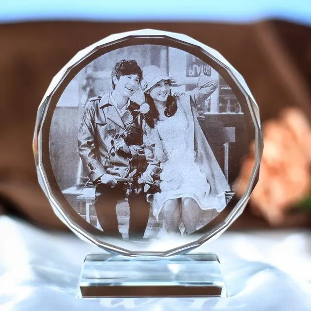 Custom Laser Engraved Crystal Photo Frame Best Christmas Gift For Grandparent, Grandma and Great Grandma