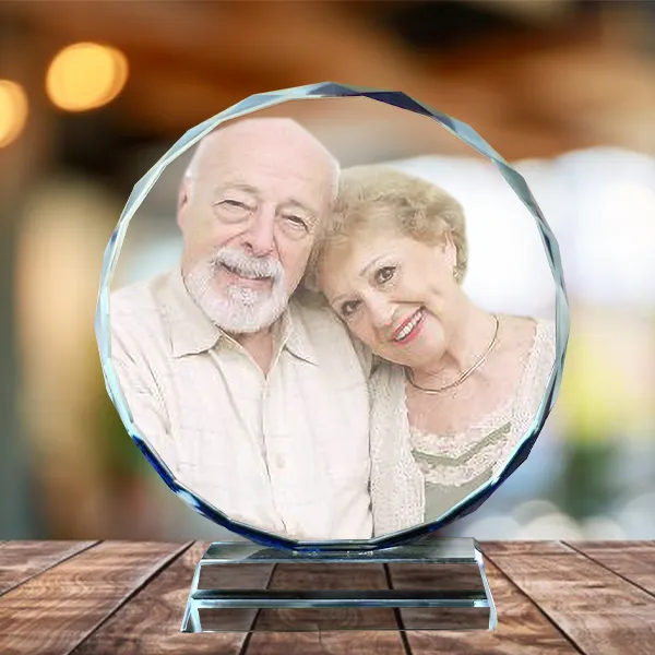 Custom Laser Engraved Crystal Photo Frame Best Christmas Gift For Grandparent, Grandma and Great Grandma