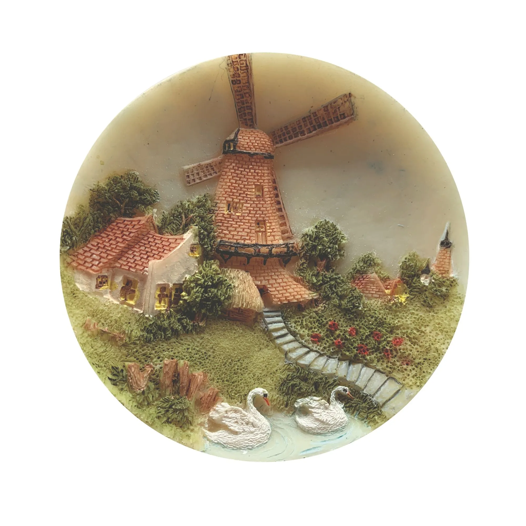 Dutch Gift Refrigerator Magnet Windmill & Swan