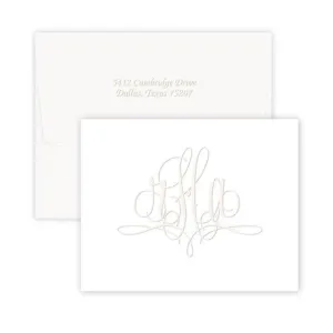 Embossed Fancy Monogram Stationery