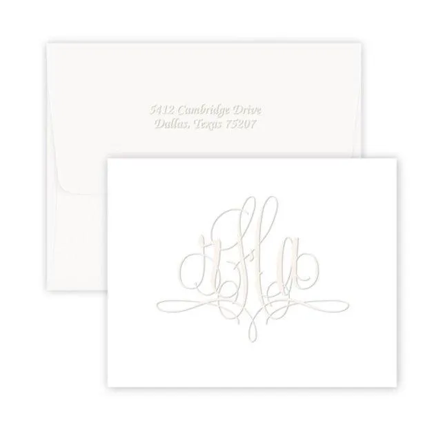 Embossed Fancy Monogram Stationery