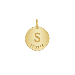 Engravable Initial & Date Charm