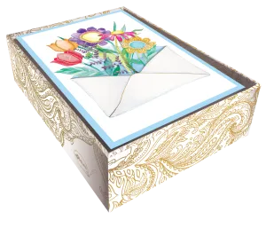 Envelope Of Flowers Blank Boxed Notes