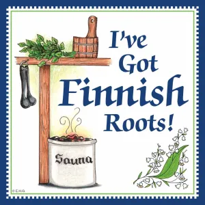 Finnish Souvenirs Magnetic Tile: (Finnish Roots)