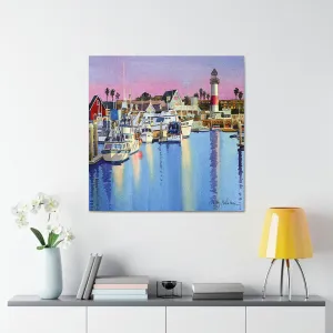 GADGETS WRAP Canvas Gallery Wrap Framed for Home Office Studio Living Room Decoration (17x17inch) - Oceanside Harbor At Dusk