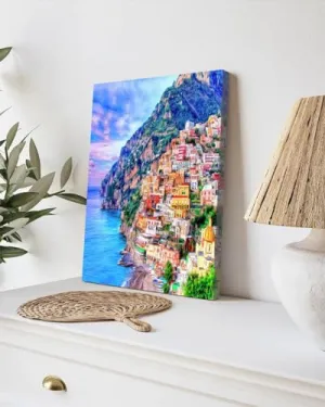 GADGETS WRAP Canvas Gallery Wrap Framed for Home Office Studio Living Room Decoration (9x11inch) - Amalfi Coast At Positano