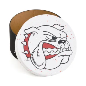 Gift Boxes-Red And Black Bulldog Mascot-Paper Mache-Round-X-Small-Quantity 1