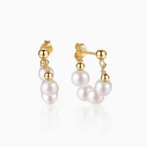 Gold Plated Baroque Pearl Earrings