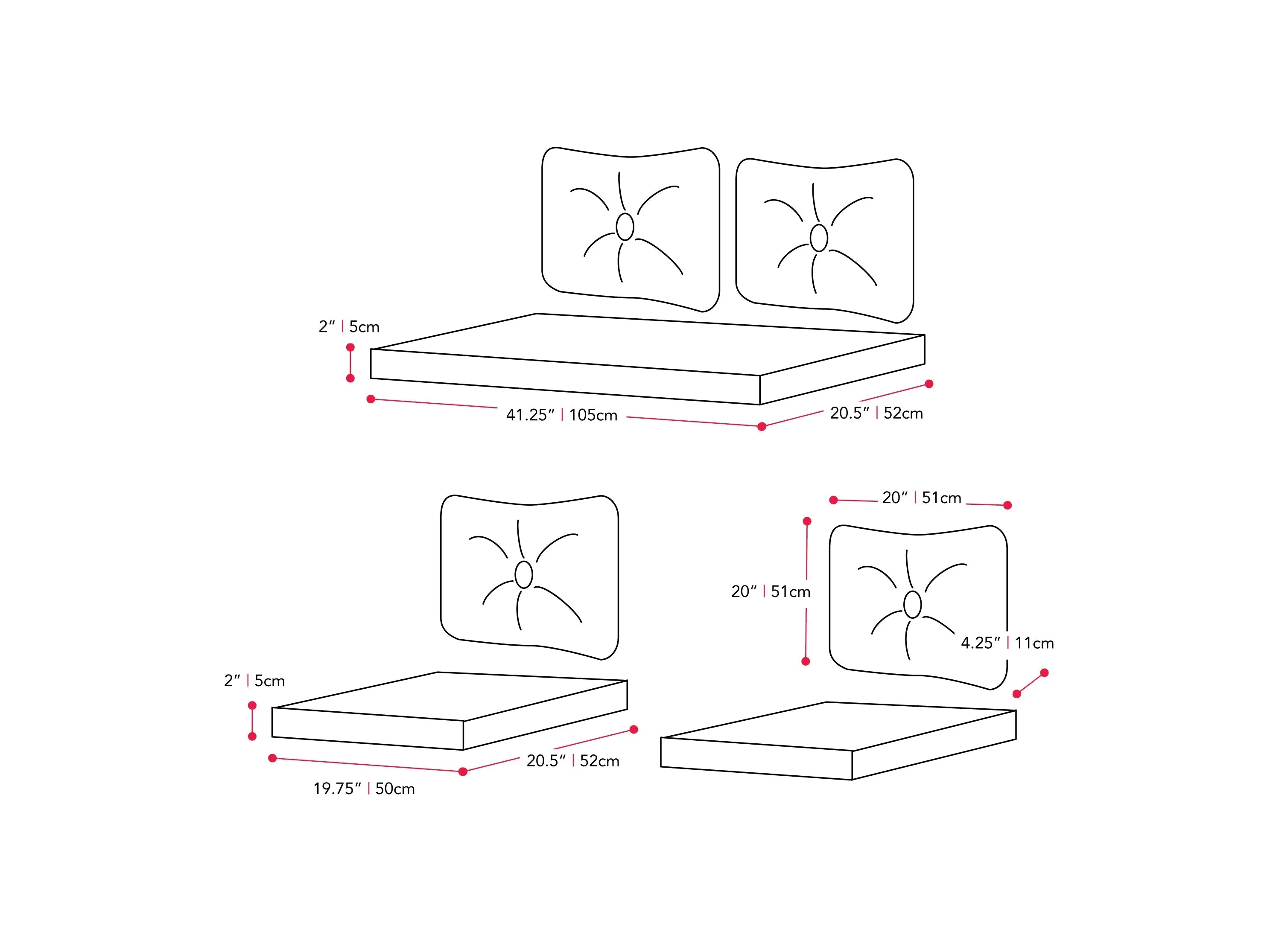 Grey Replacement Cushion Set 7pc