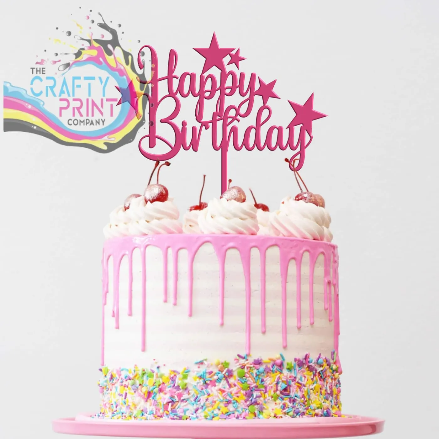 Happy Birthday Acrylic Cake Topper