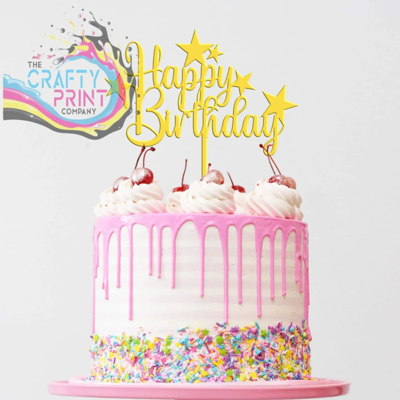 Happy Birthday Acrylic Cake Topper