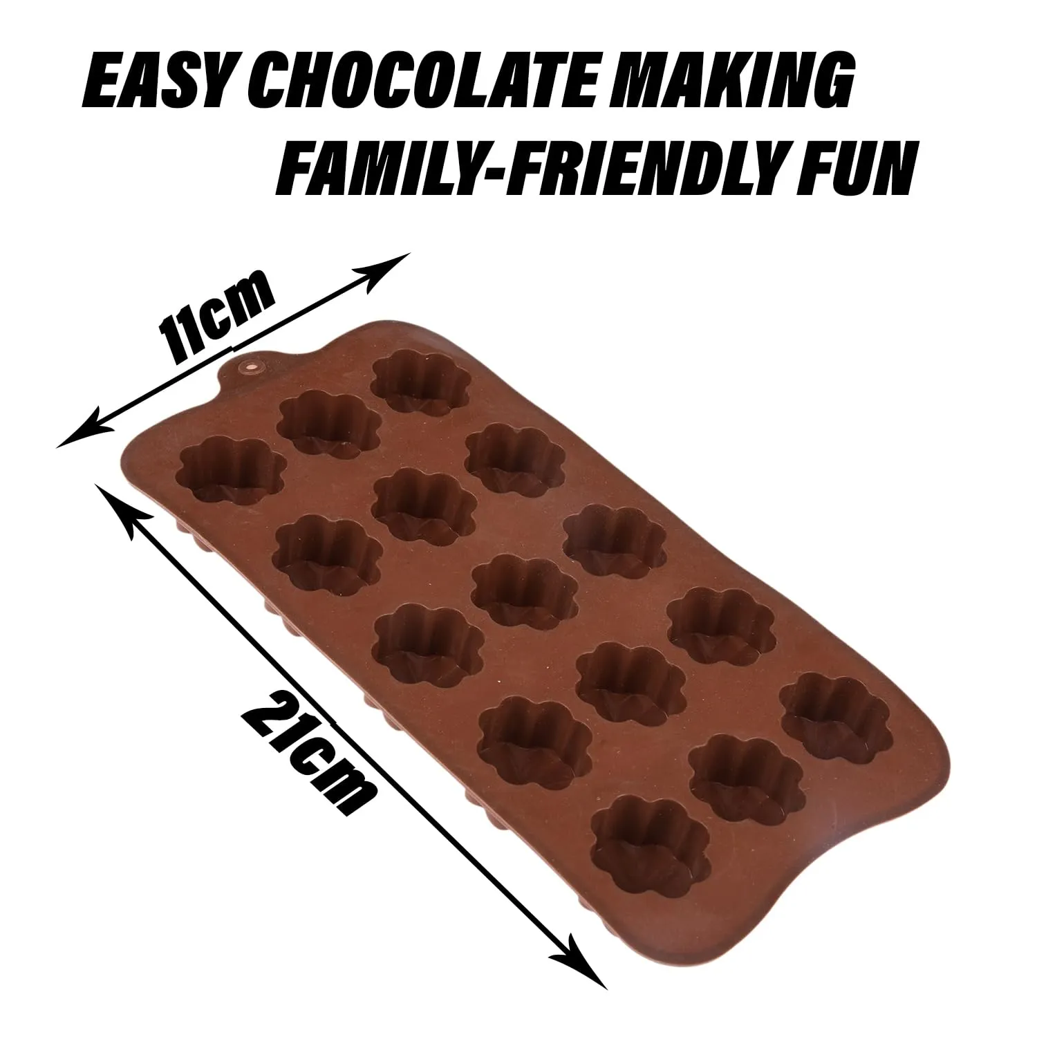 Heart Home Chocolate Mould | Silicone Cookies Mould Cake | Chocolate Cookies Tray | Flower Chocolate Mould Tray | Non-Stick Cookies Moulds | Candy Mold Tray | Brown