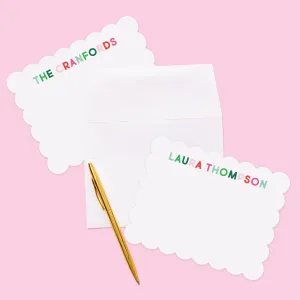 *Holiday* Personalized Scallop Stationery