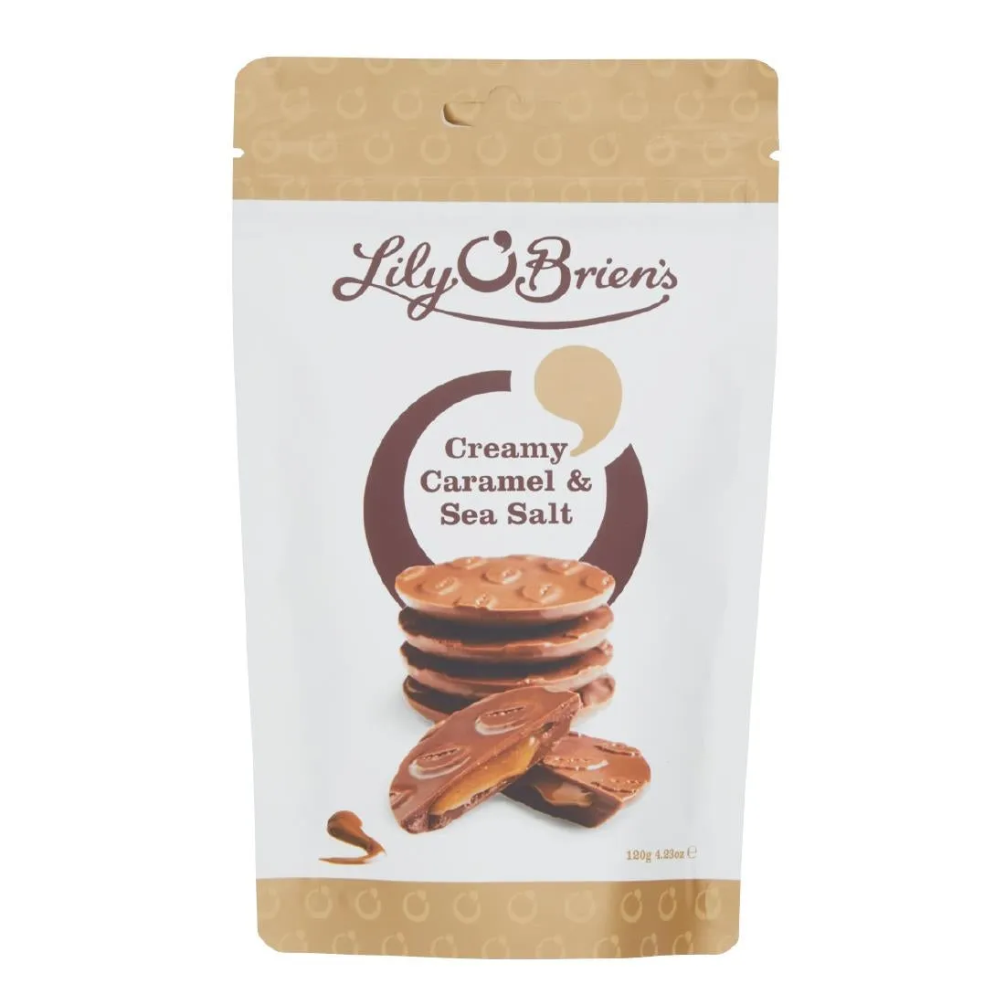 KA207 Lily O'Brien's Creamy Caramels S/Salt Bag - 100g (Pack 7)