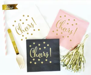 Metallic Gold CHEERS Napkins (set of 25)