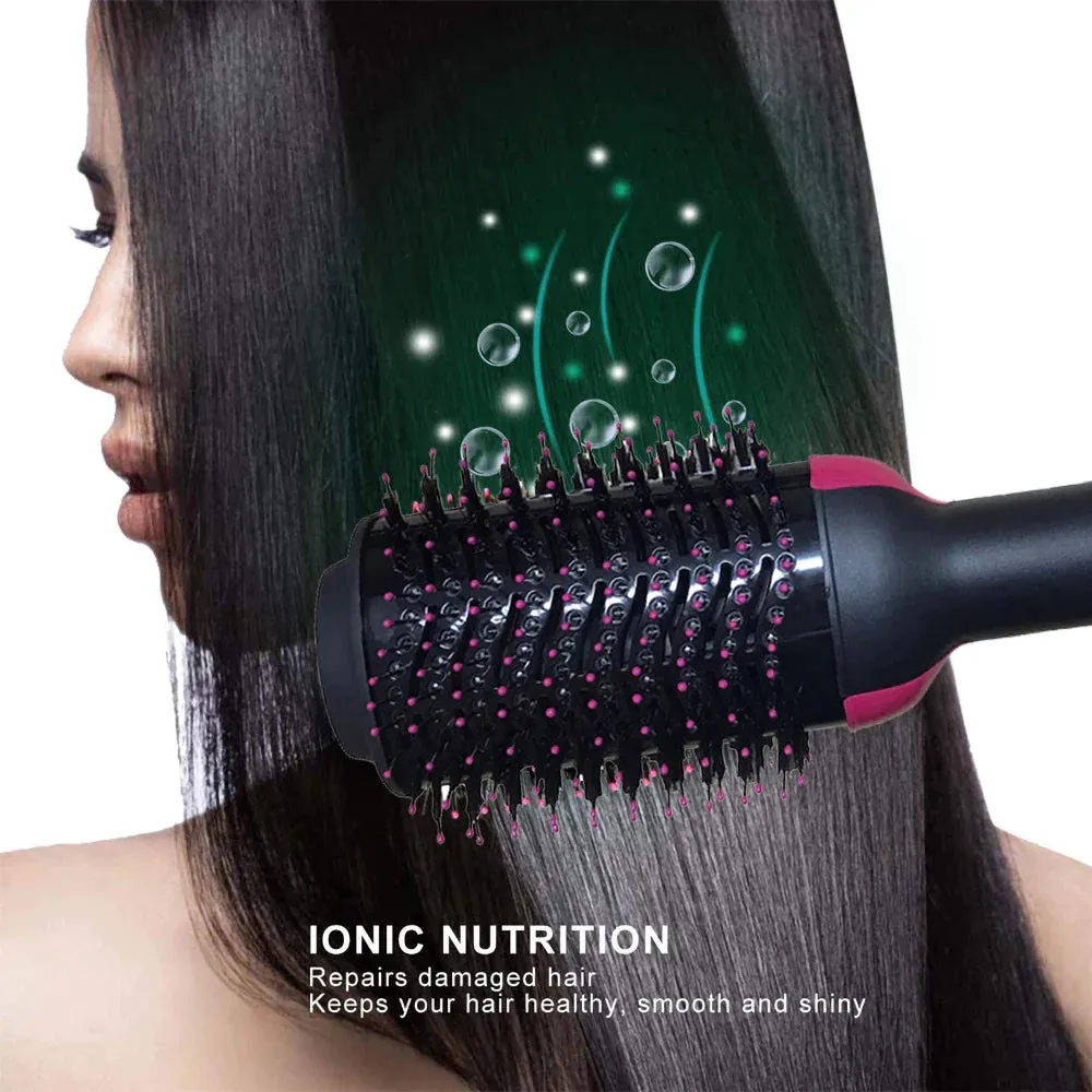 One Step Hair Dryer, Styler and Volumizer Hot Air Brush for Drying, Straightening, and Curling - Blow Dryer Brush, Professional Hot Air Brush with Negative Ion