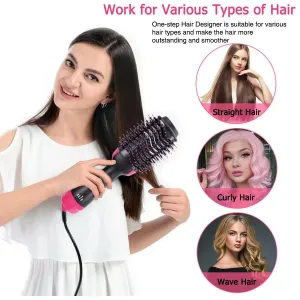 One Step Hair Dryer, Styler and Volumizer Hot Air Brush for Drying, Straightening, and Curling - Blow Dryer Brush, Professional Hot Air Brush with Negative Ion