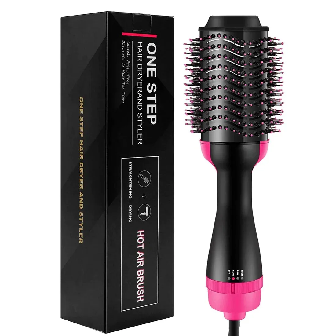 One Step Hair Dryer, Styler and Volumizer Hot Air Brush for Drying, Straightening, and Curling - Blow Dryer Brush, Professional Hot Air Brush with Negative Ion