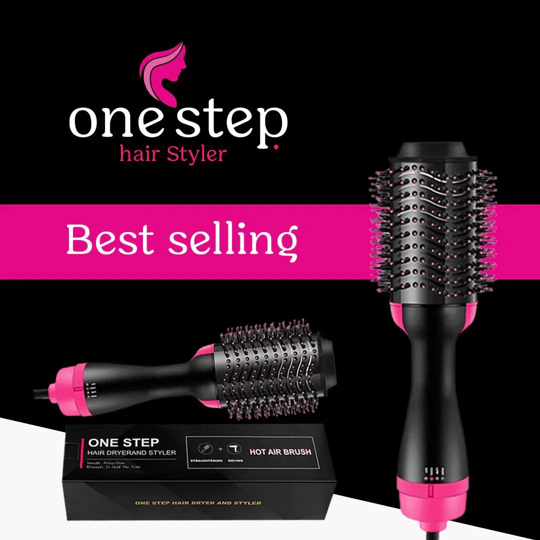 One Step Hair Dryer, Styler and Volumizer Hot Air Brush for Drying, Straightening, and Curling - Blow Dryer Brush, Professional Hot Air Brush with Negative Ion