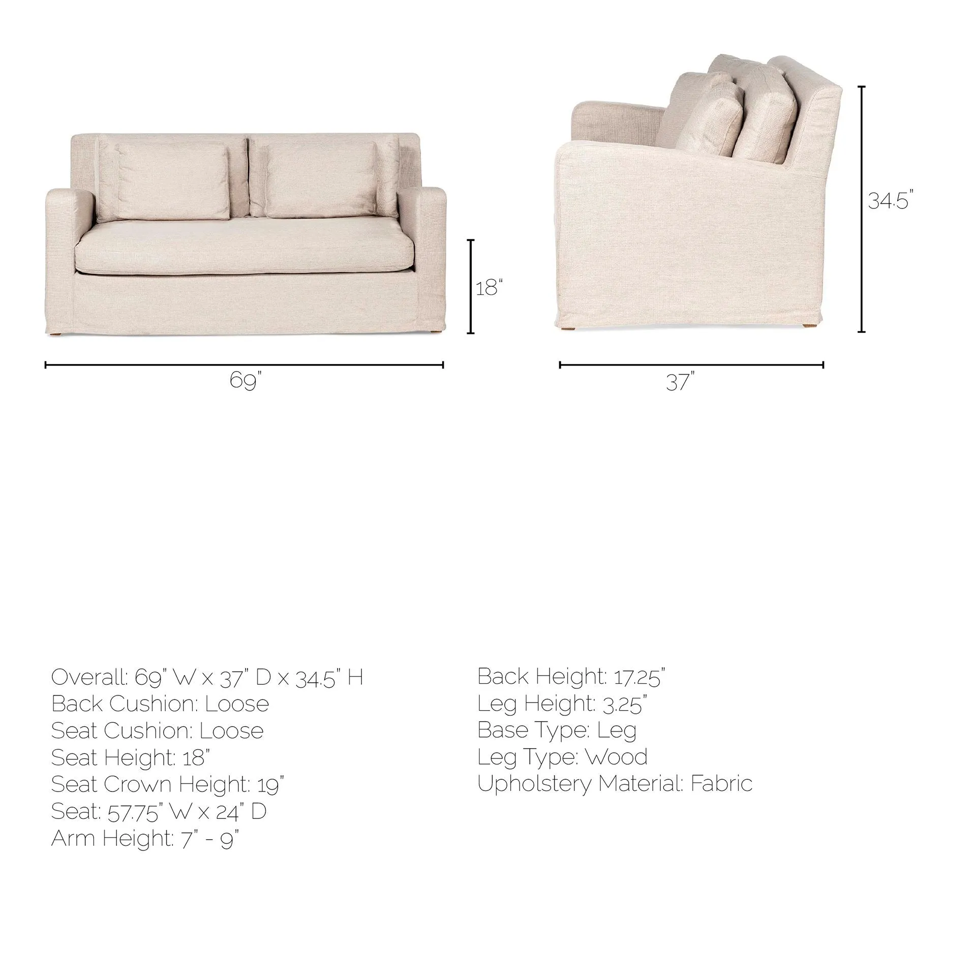 Payton Love Seat in Sandy Beige