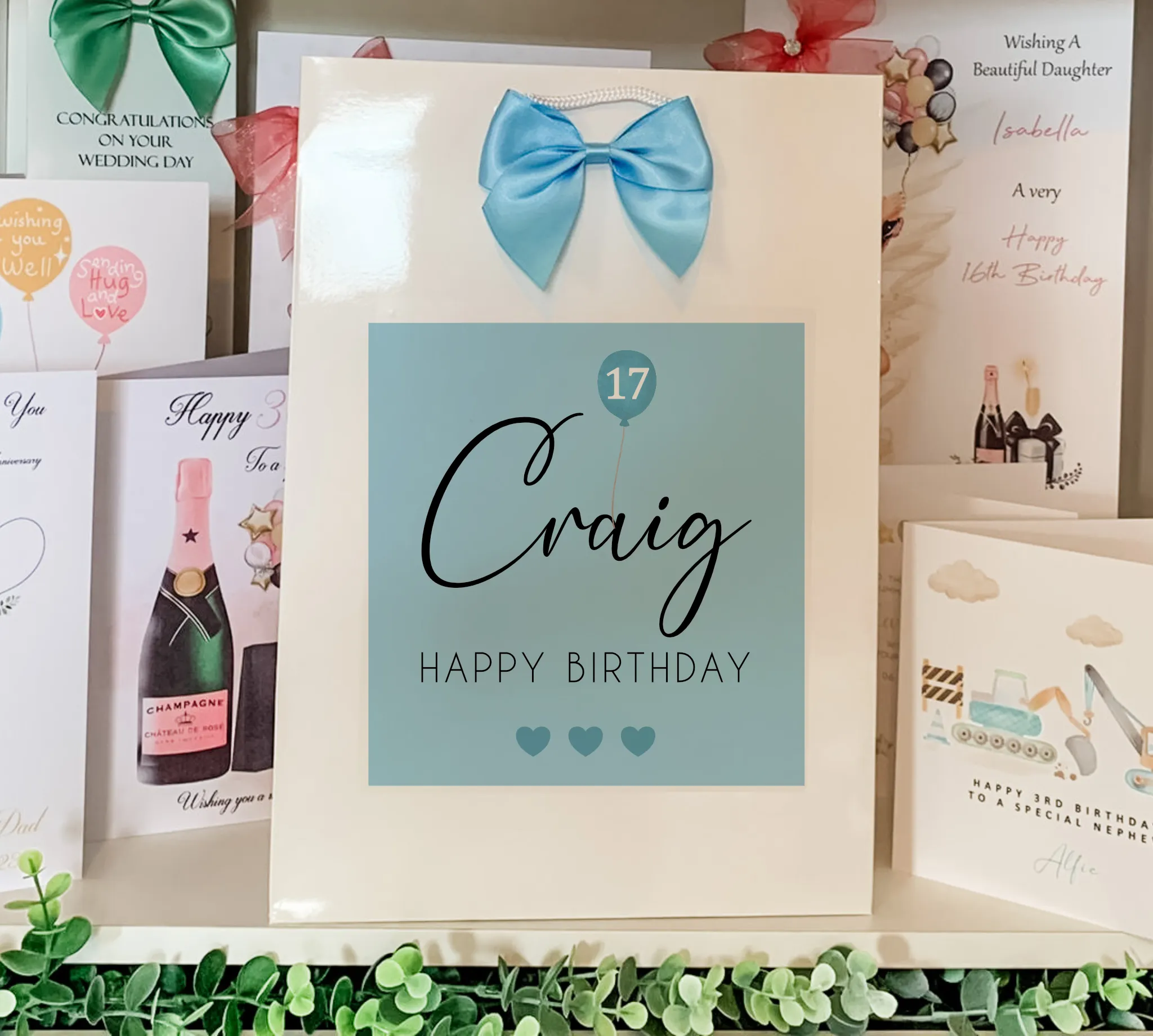 Personalised Birthday Gift Bag Blue Balloon